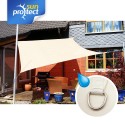 sunprotect Sonnensegel waterproof, 3,6x3,6m, Quadrat, creme