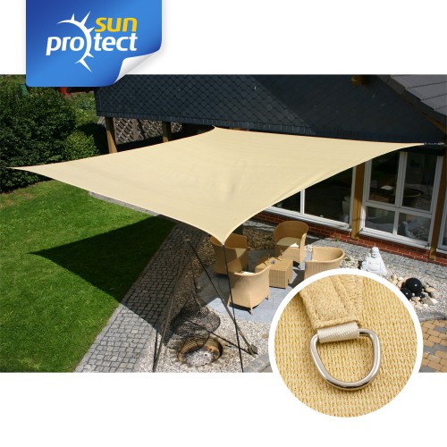 sunprotect Sonnensegel professional, 5x5m, Quadrat, beige