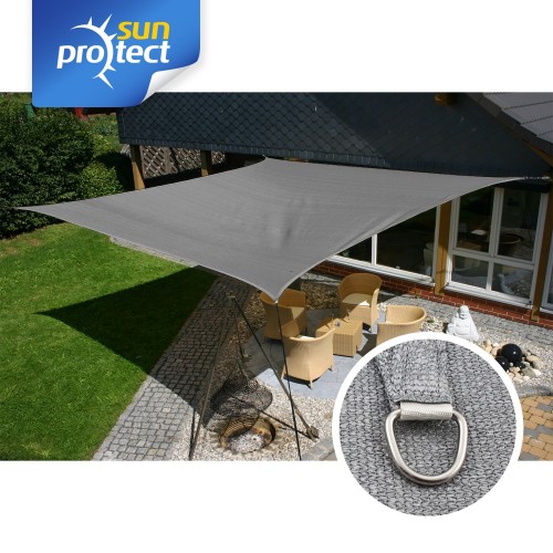 sunprotect Sonnensegel professional, 5x5m, Quadrat, grau-silber sunprotect Sonnensegel professional, 5x5m, Quadrat, grau-silber