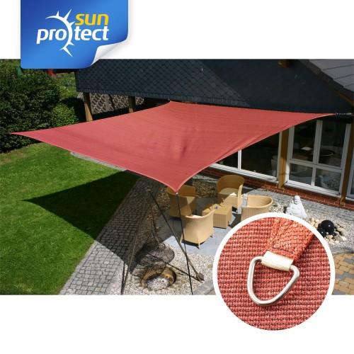 sunprotect Sonnensegel professional, 5x5m, Quadrat, rost sunprotect Sonnensegel professional, 5x5m, Quadrat, rost