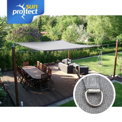 sunprotect Sonnensegel professional, 3,5x4,5m, Rechteck, grau-silber