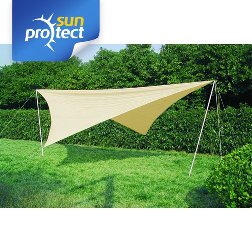 sunprotect Sonnensegel Komplett-Set, 4x4m, Quadrat, beige, waterproof sunprotect Sonnensegel Komplett-Set, 4x4m, Quadrat, beige, waterproof