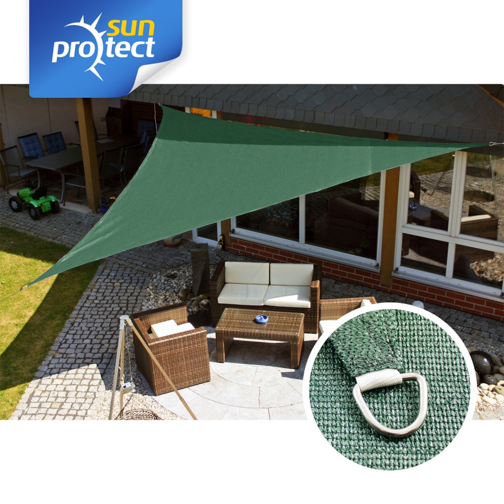 sunprotect Sonnensegel professional, 5 x 5 x 7 m, Dreieck 90°, grün (1